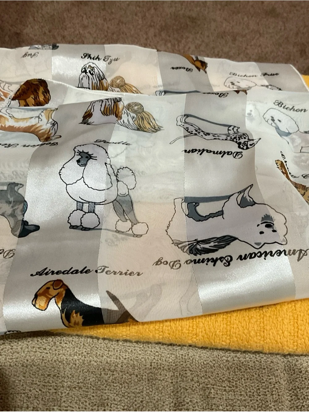 Sheer White Stripe Dog Scarf Women's Hair Head Wrap Boxer Pug Shih Tzu Poodle